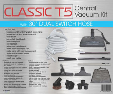 TCS Classic T5 Central Vacuum Kit 30ft Pigtail hose w/ Power Nozzle