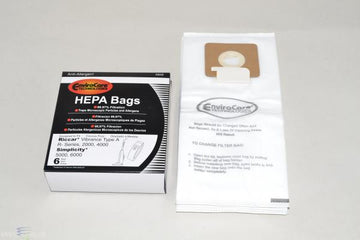 Riccar Type A HEPA Vacuum Bags (6 pk)