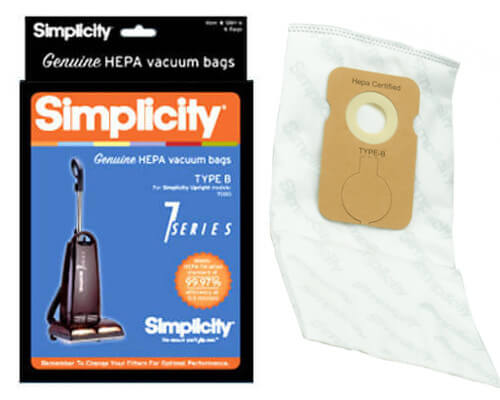 Simplicity Genuine Type B HEPA Media Bags For 7 Series SBH-6