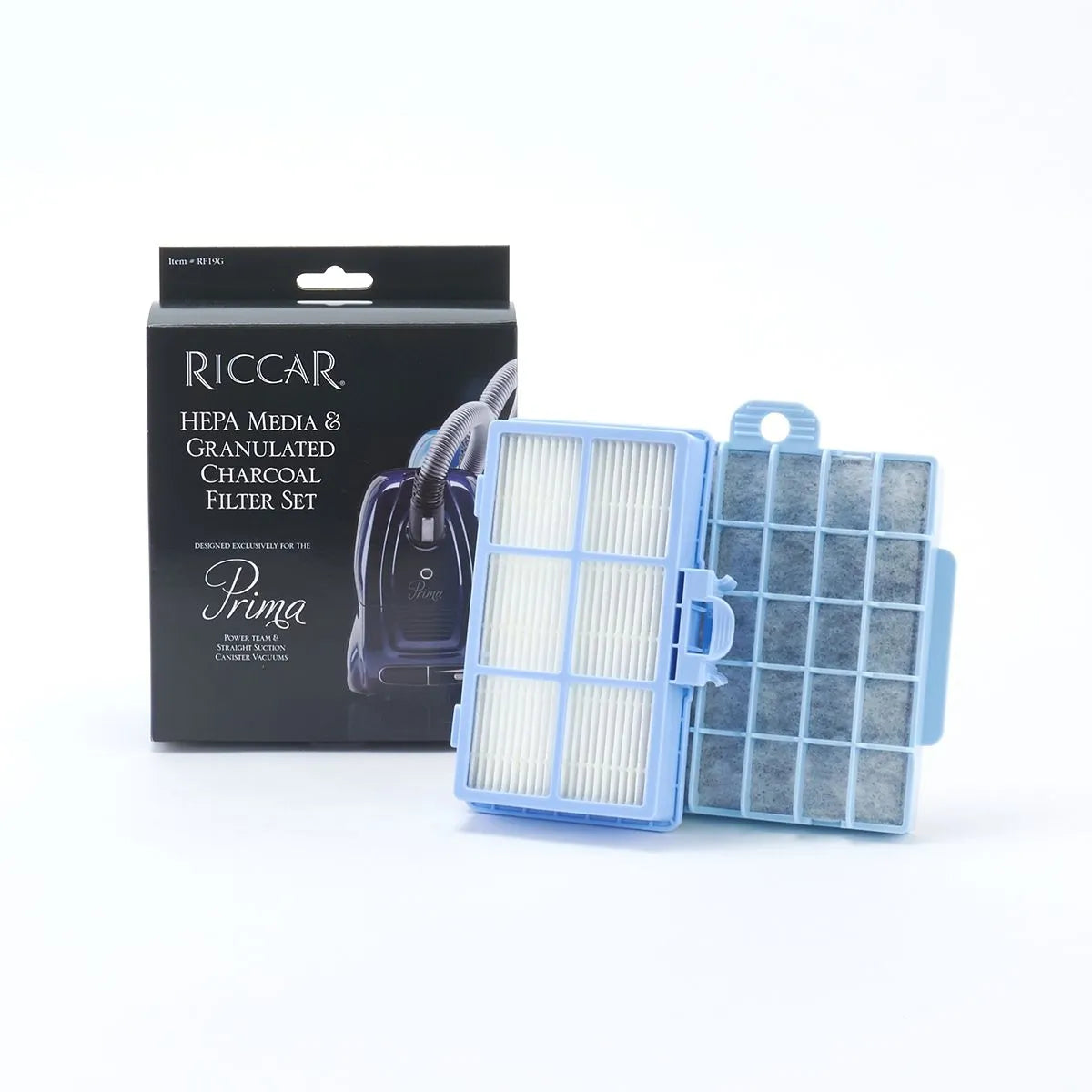 Riccar Prima Canister HEPA Media & Granulated Charcoal Filter Set RF19G